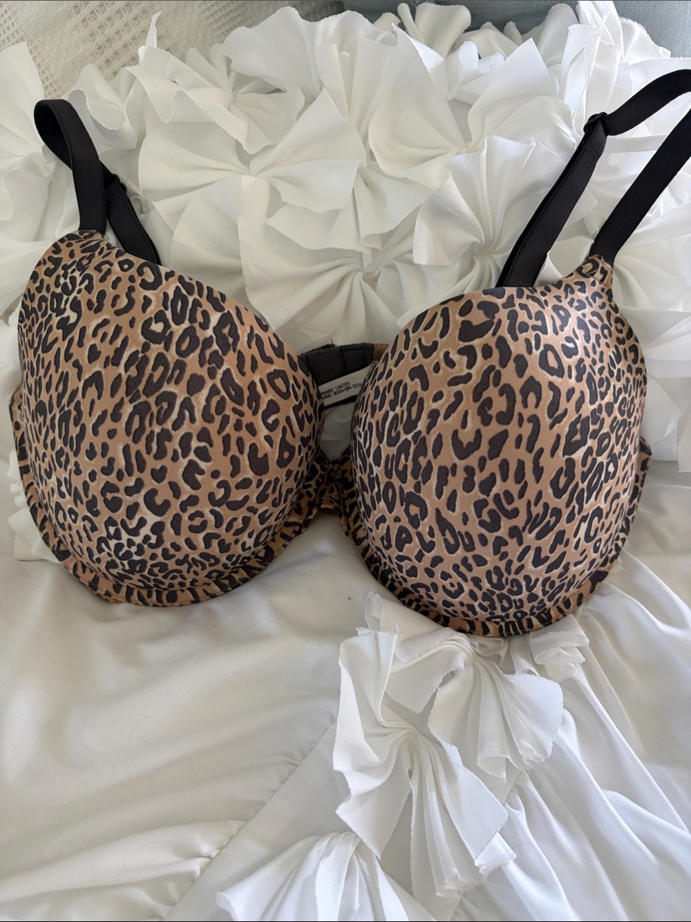 PINK Leopard Print Contour Bra - Tan/Black